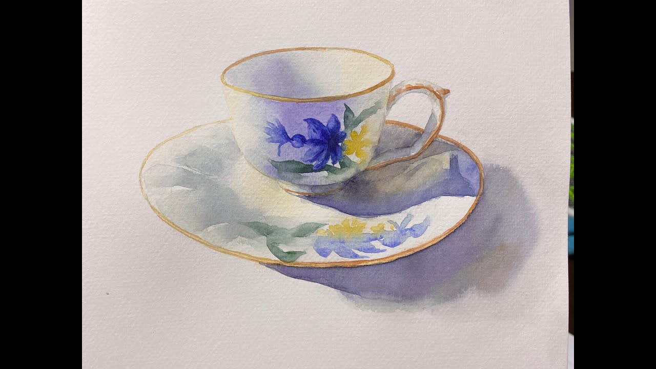 watercolor tutorial | easy teacup watercolor painting for beginners