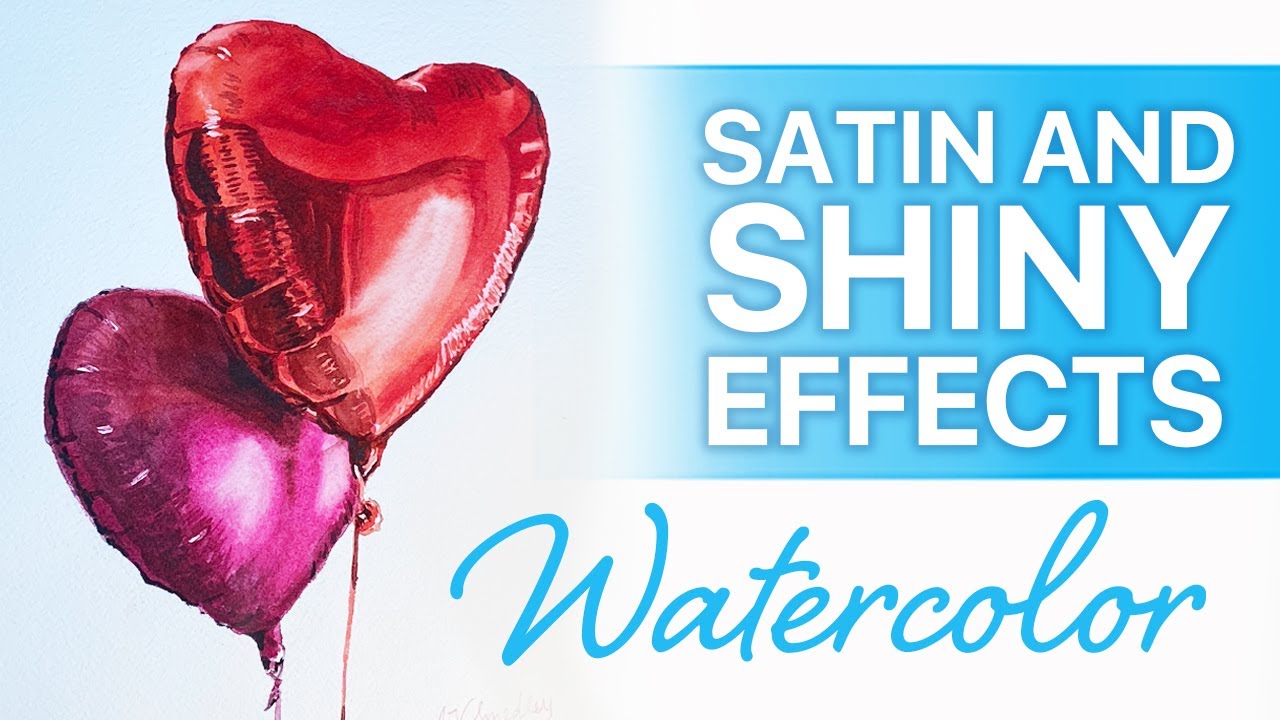 Painting Two Different Metallic effects in Watercolor for Valentine’s Day - #watercolor #watercolour