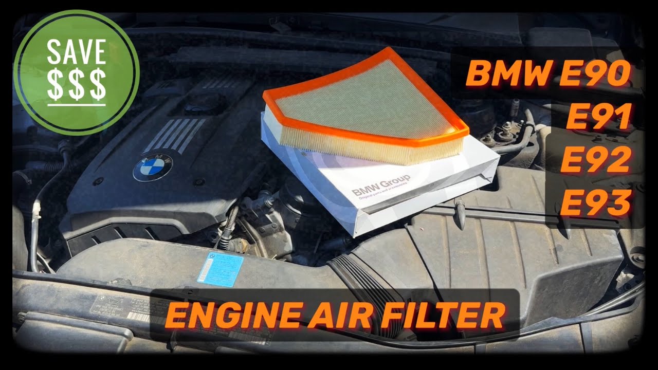 BMW 328i E90 Как заменить воздушный фильтр двигателя N51/N52K E91 E92 E93 2006 - 2013