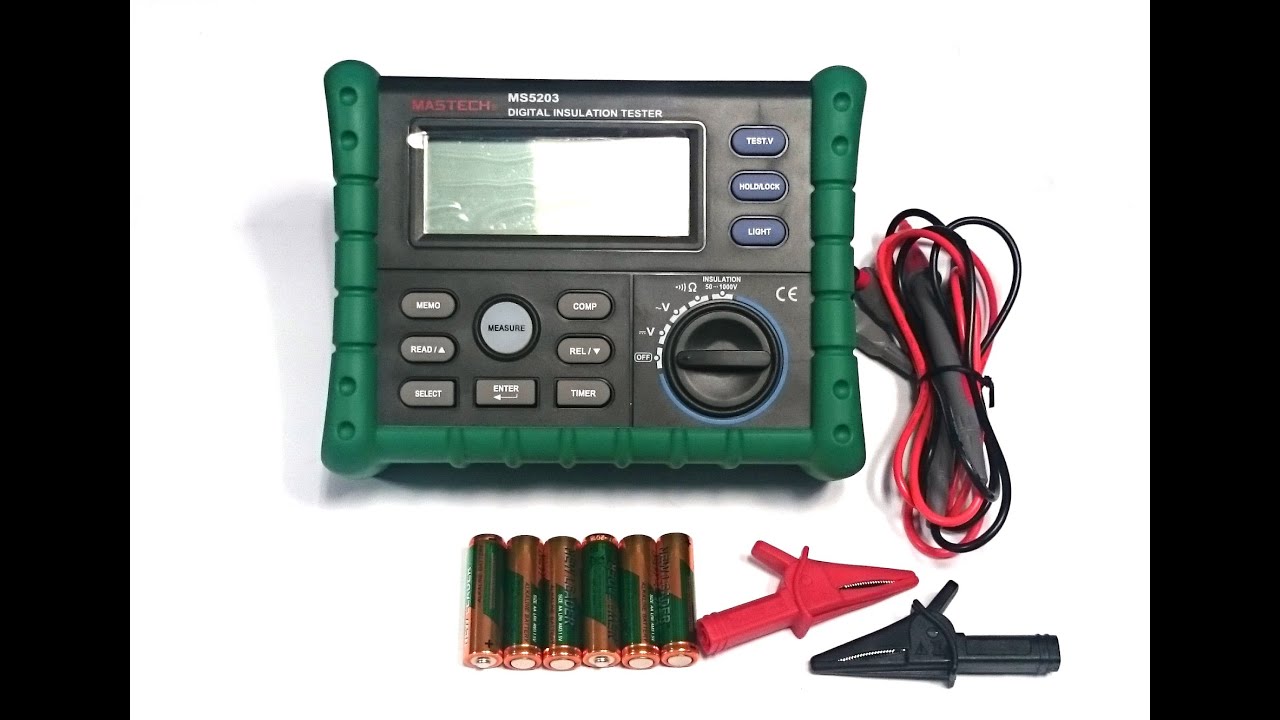 Мегаомметр MS5203 MASTECH. Как измерить сопротивление изоляции кабеля. Видео от Electronoff.