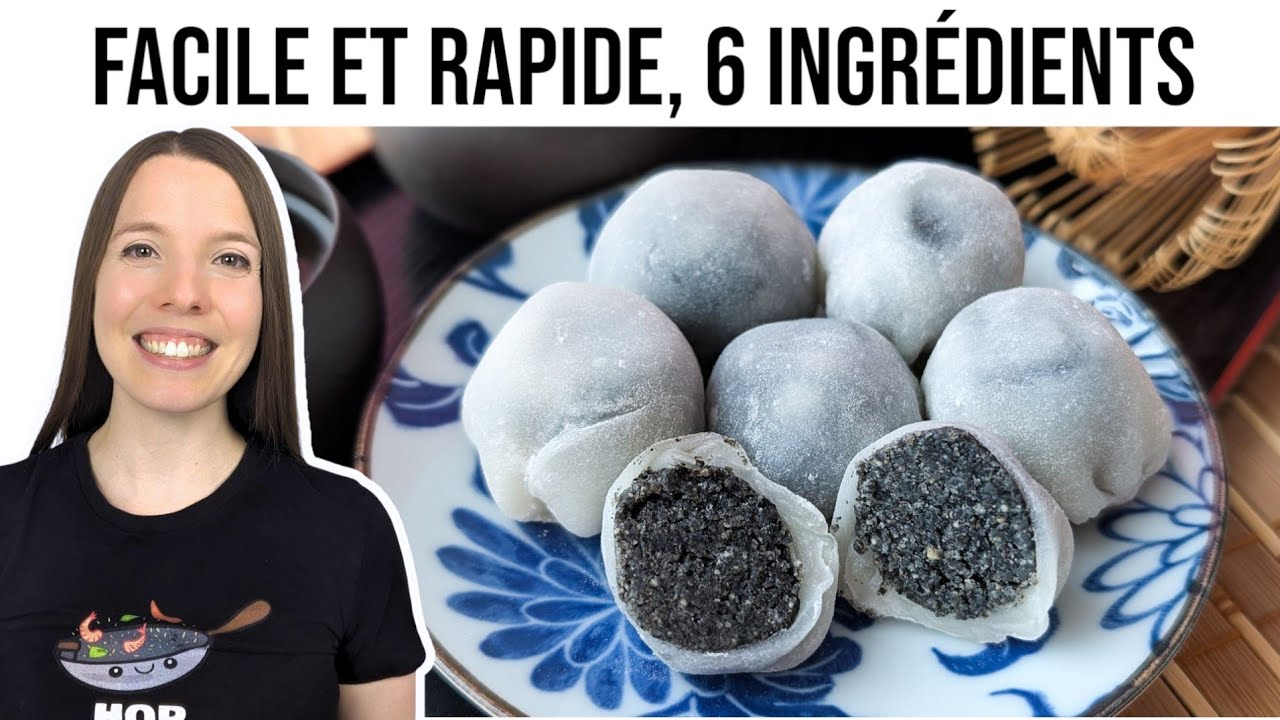 Recette (FACILE et RAPIDE) de Mochi au Sésame Noir - HOP DANS LE WOK