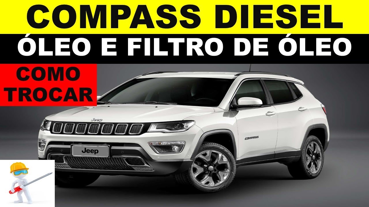 Jeep Compass diesel como trocar o filtro de óleo do motor e esgotar o óleo, localização, ferramenta