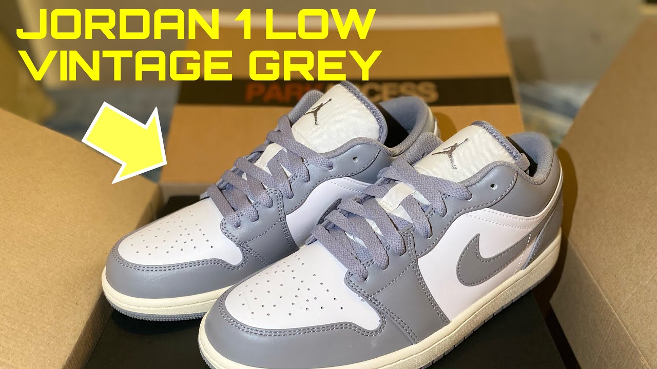 JORDAN 1 LOW VINTAGE GREY / STEALTH GREY | DETAILED LOOK
