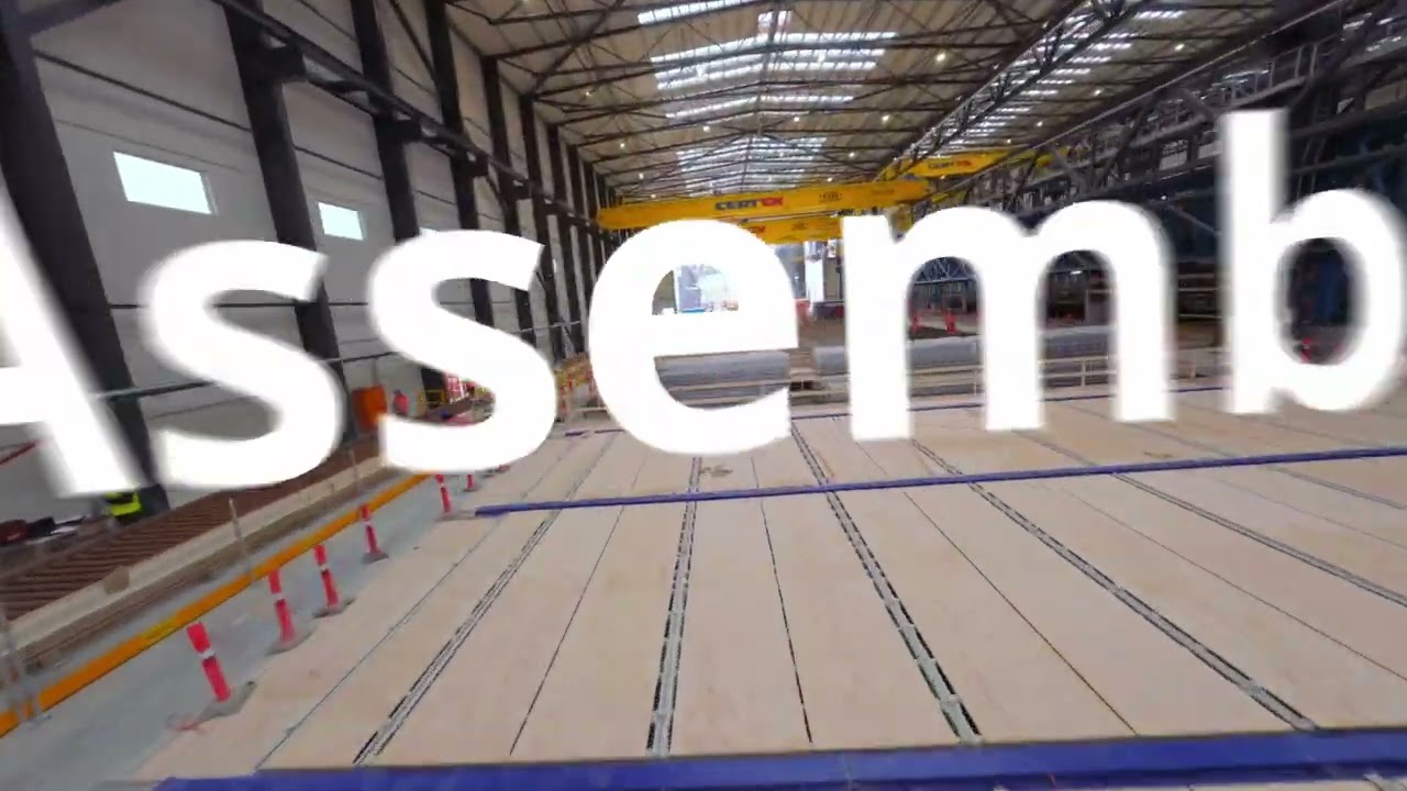 Drone flight through the tunnel factory at Rødbyhavn