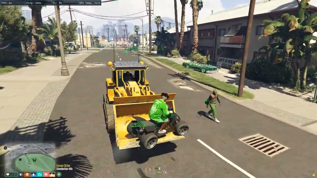 GTAVRP  🌴#baylife🌴Mouss devient fou avec son tractopelle (Part2)