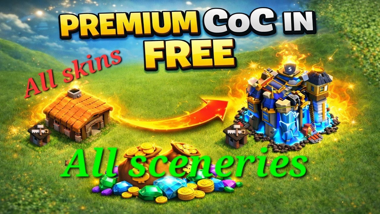 Premium CoC Free to All 😱 | Townhall 1 to Townhall 18  #clashofclans #coc #supercell 