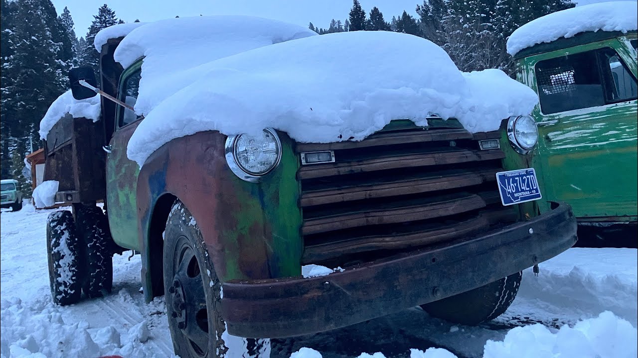 Зимний холодный запуск старого доброго самосвала Chevrolet Ton 1948 года! Заведется ли он? Поедет...