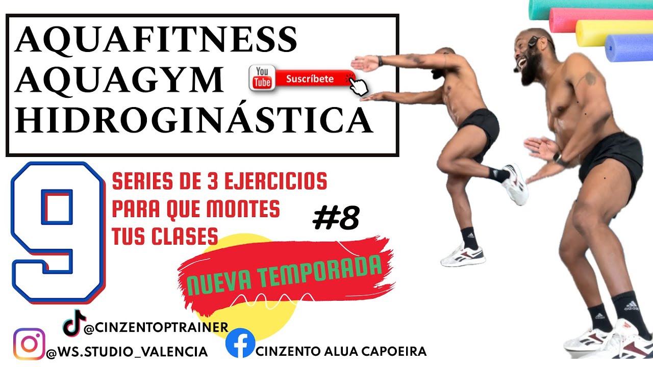 AQUAFITNESS, AQUAGYM E HIDROGINÁSTICA: 9 Series de 3 ejercicios para que montes tus clases #parte8