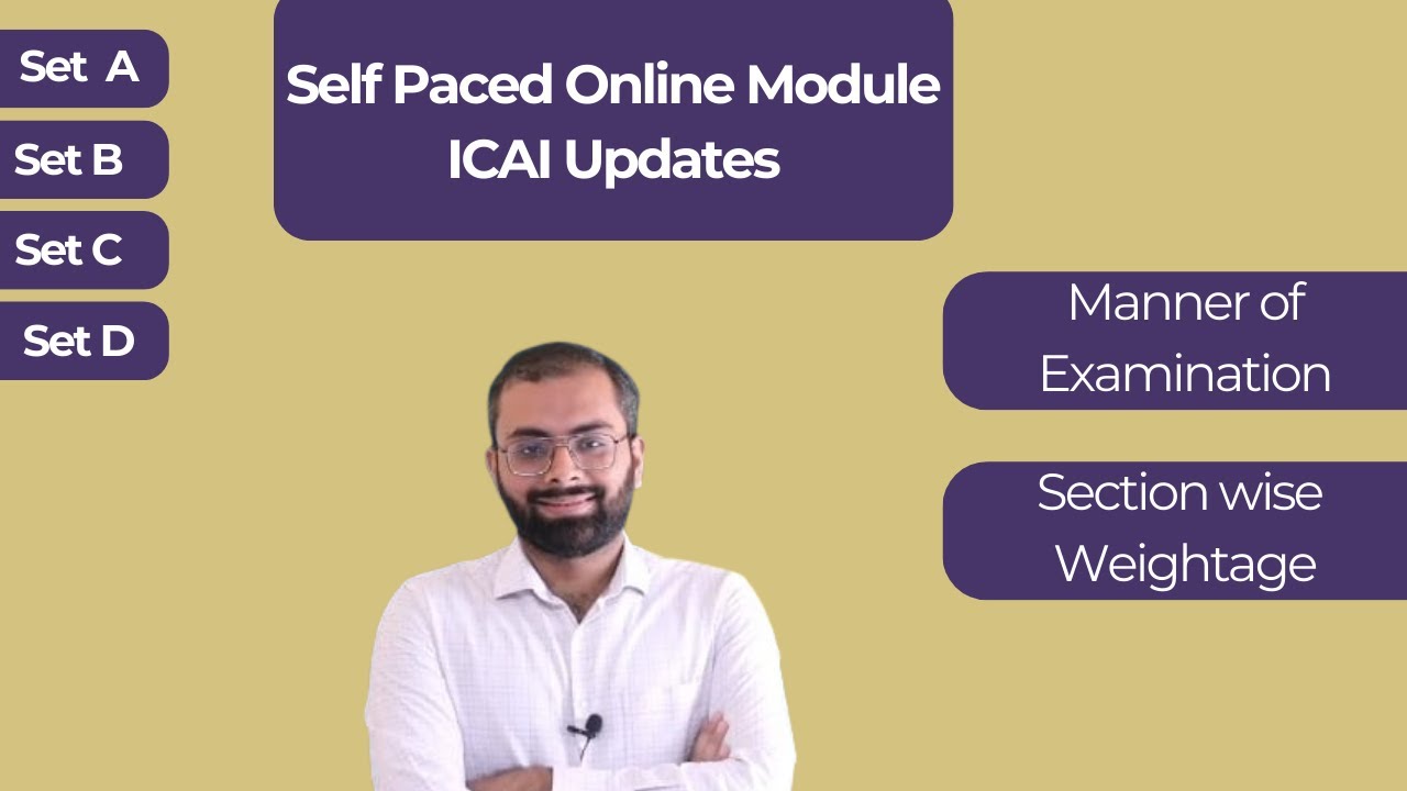 Self Paced Online Module Updates | Manner of Examination and Section wise Weightage