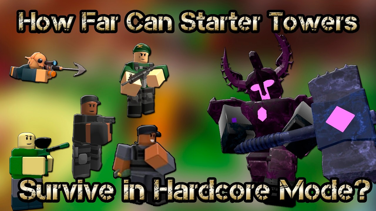 How Far Can Starter Towers Survive in Hardcore Mode? 😳 | Roblox TDS