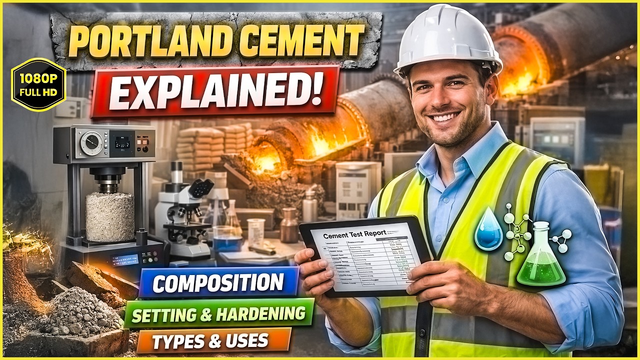 Portland Cement Explained 🏗️ | Composition, Setting, Hardening & Types