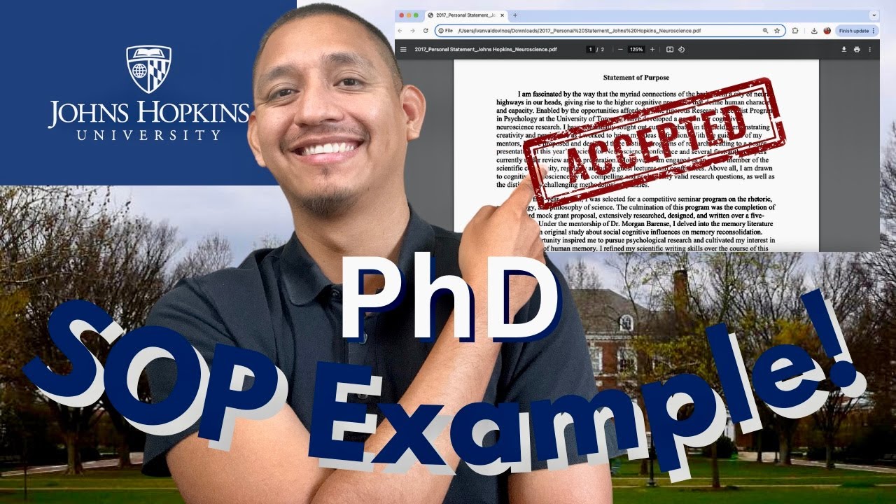 PhD Statement Of Purpose Example | PhD in Neuroscience at Johns Hopkins University!