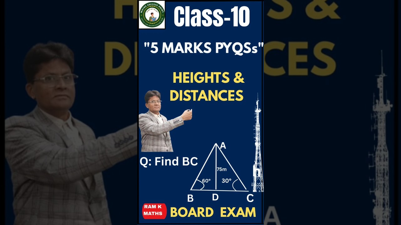 Class10 Maths | Heights and  Distances | 5 Marks PYQs | CBSE 2026 | Ram K Maths | Part-