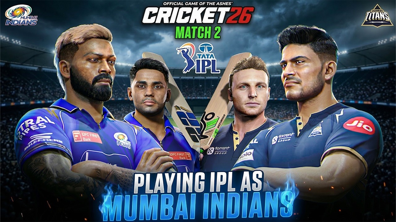 MI vs GT - IPL 2026 😍🔥| Playing IPL as Mumbai Indians in Cricket 26 #2