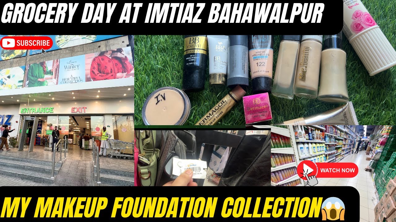 Testing the CHEAPEST Makeup Foundations in Pakistan | Grocery Day at imtiaz Bahawalpur✨