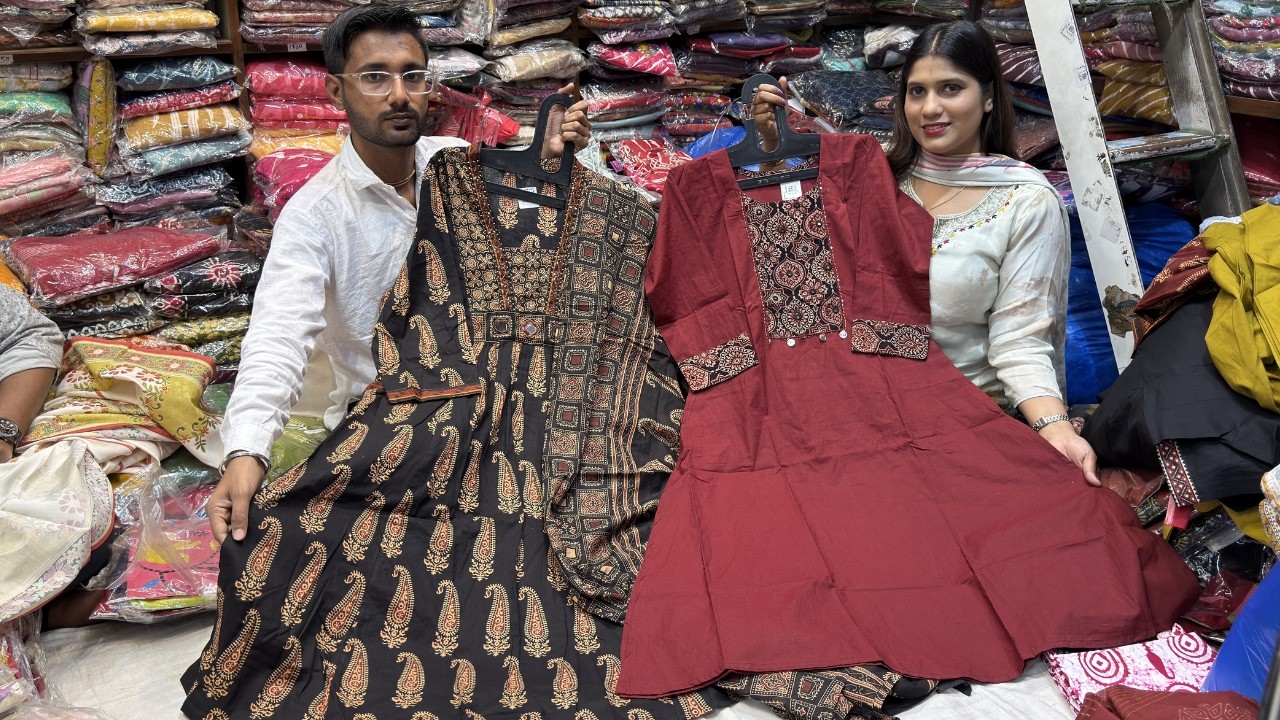 Pure 60-60 Cotton Kurti 2pc/3pc Kurti Set Wholesaler in Kolkata Barabazar Gangh Brothers Mg Road