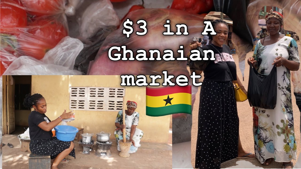 What 3 Dollars can GET you in a GHANAIAN MARKET|| cooking TUO-ZAAFI & KUUKA SOUP|BAOBAB cheap living