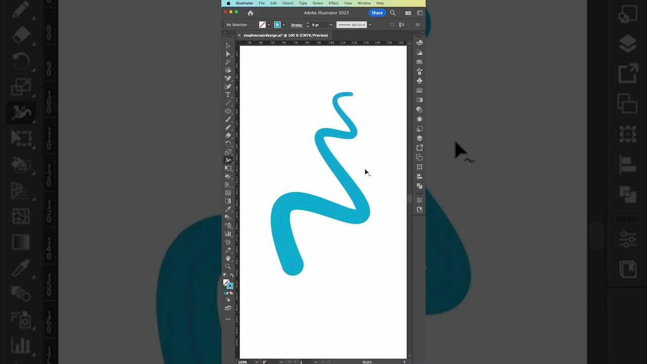 Easy Illustrator width tool tutorial.  #illustrator #digitalart #illustration #tutorial #adobe