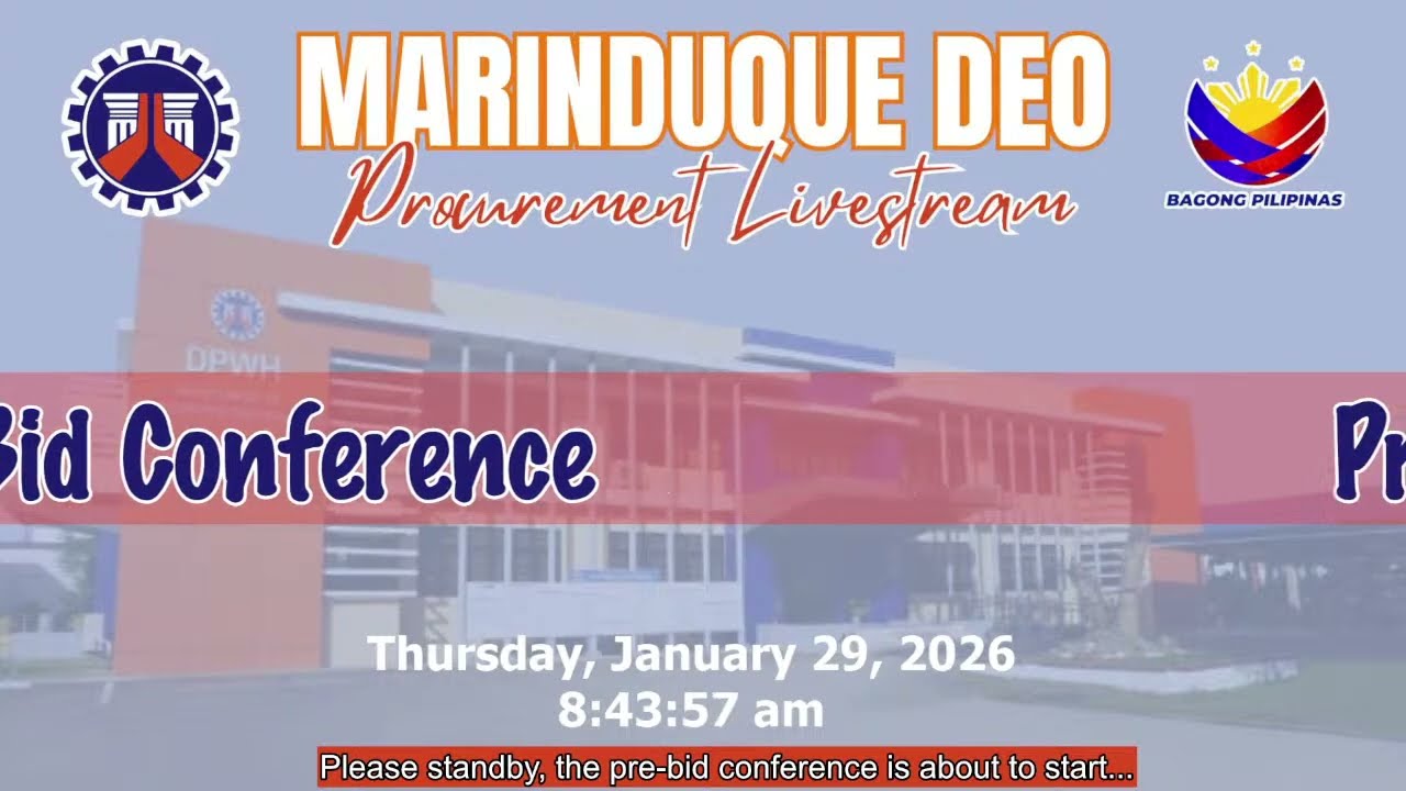 Procurement Livestream for DPWH Marinduque DEO on January 29, 2026