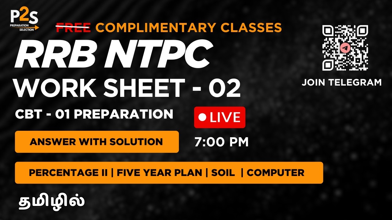 RRB NTPC 2025: Worksheet 2 | Percentage, Soil, FYP & Computer | Score high GA & Math! | Free Classes