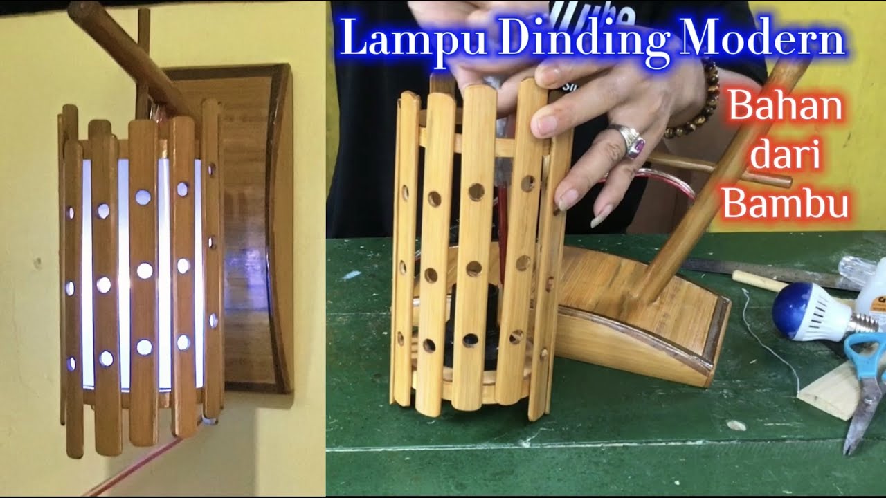 Lampu dinding gantung modern bahan dari bambu ~ Kerajinan Bambu