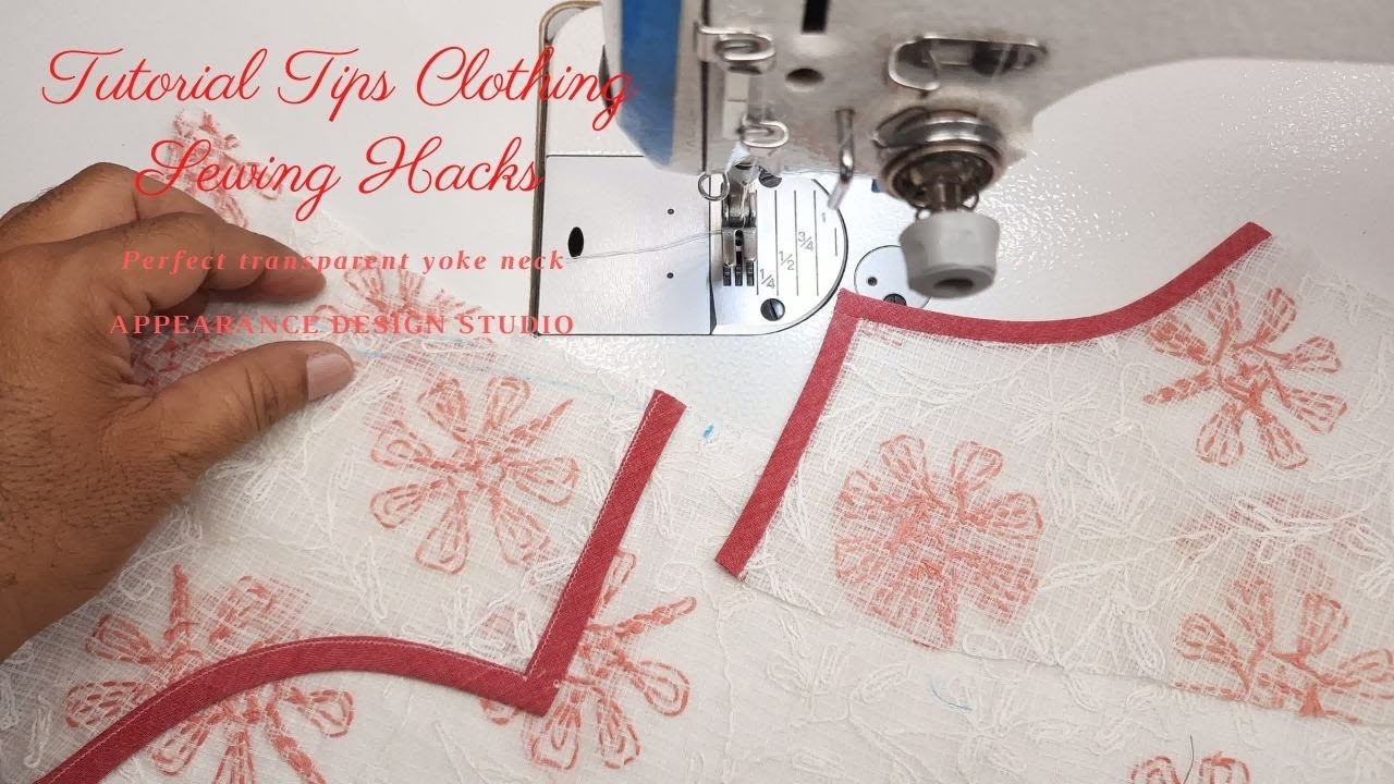 Sewing Tips And Tricks✳Perfect transparent yoke neck With Slit And Easy way🌺✳️ Neck loop and button