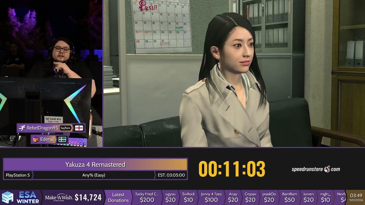 Yakuza 4 Remastered [Any% (Easy)] by RebelDragon95 - #ESAWinter26