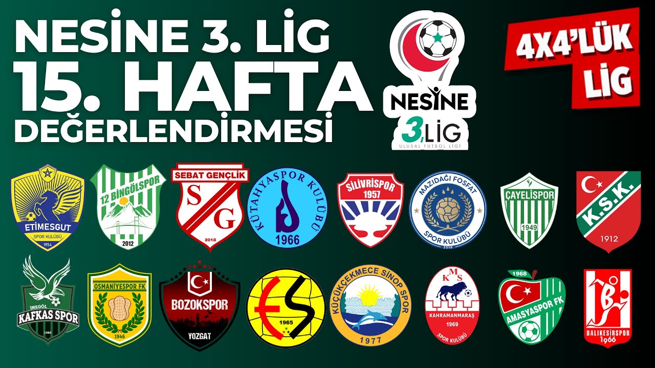 Nesine 3. Lig 15. Hafta Değerlendirmesi | 4X4'LÜK LİG