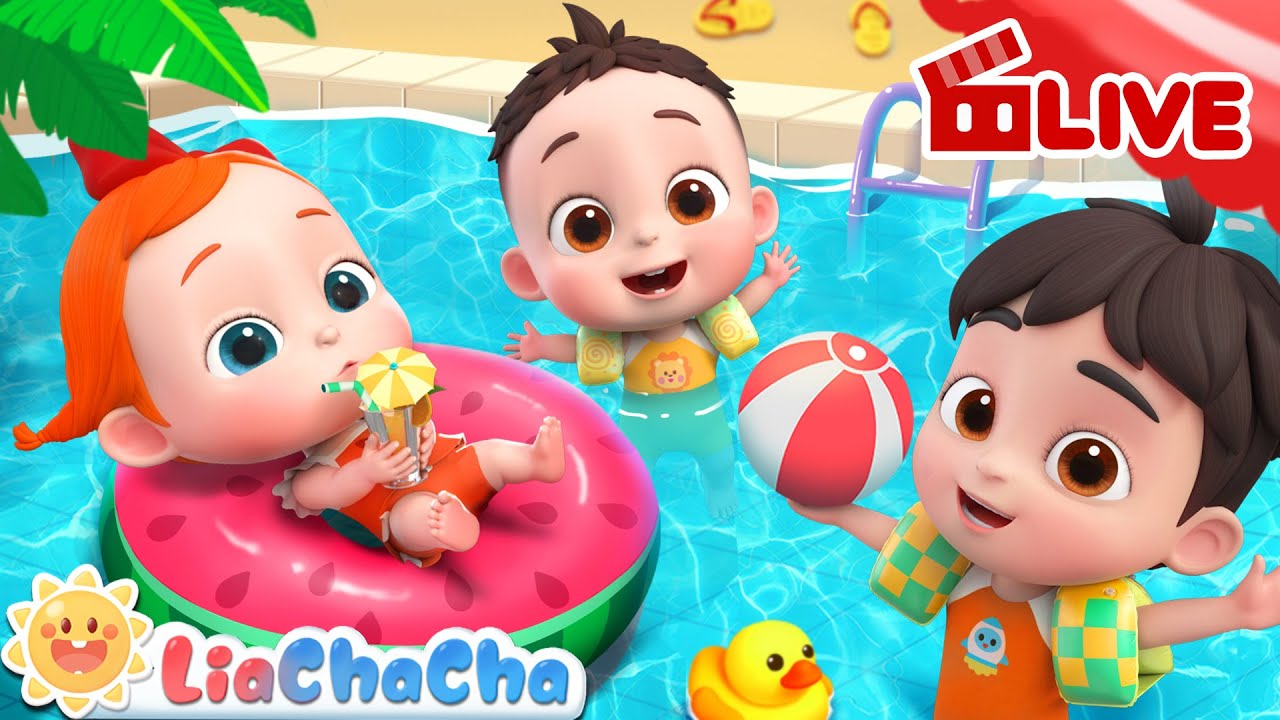 🔴Five Little Babies Swimming in the Pool | Nursery Rhymes & Kids Songs | LiaChaCha