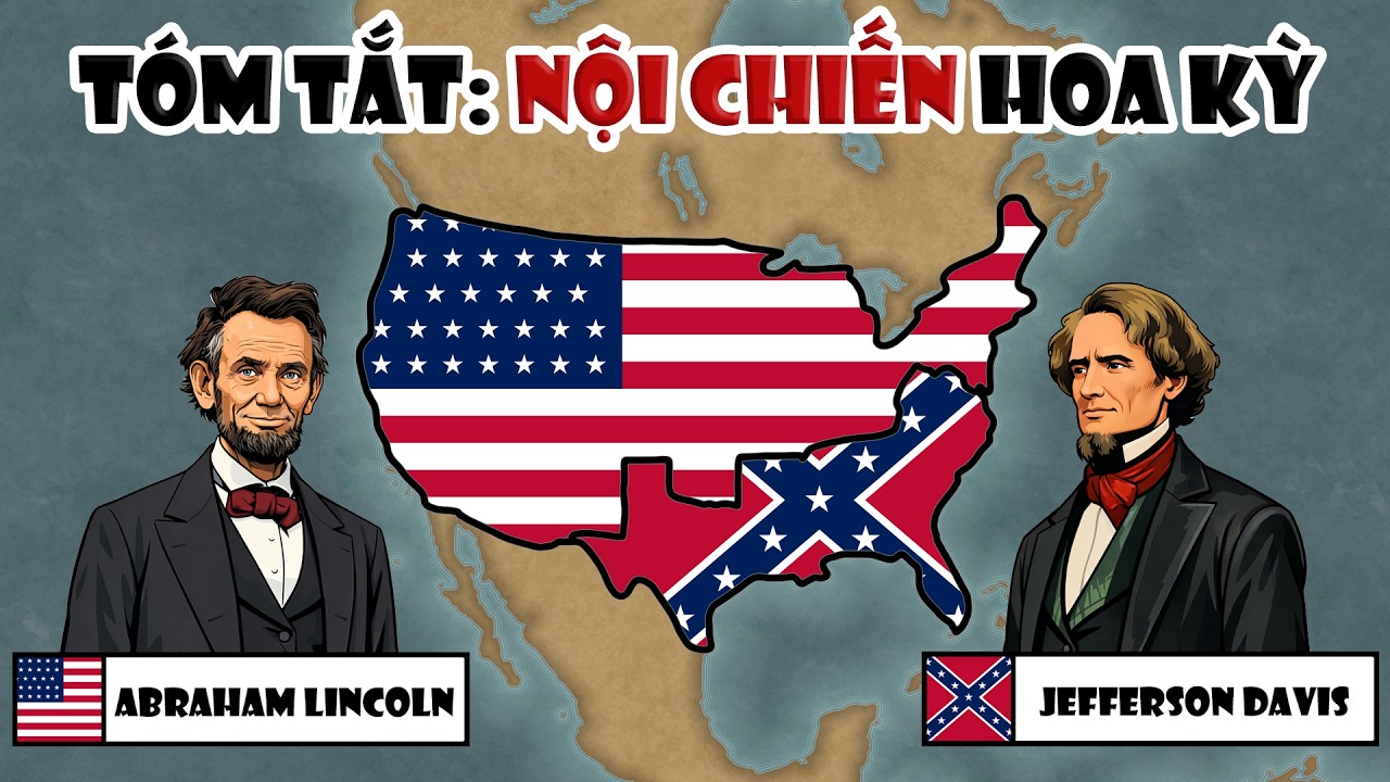 Tóm tắt: Nội chiến Hoa Kỳ (1861-1865) | American Civil War | Tóm tắt lịch sử Hoa Kỳ