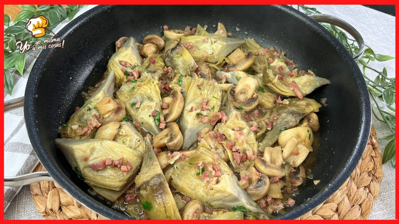 ♥️ ¡Me enamoré del sabor! ➡️ ALCACHOFAS con CHAMPIÑONES y JAMÓN