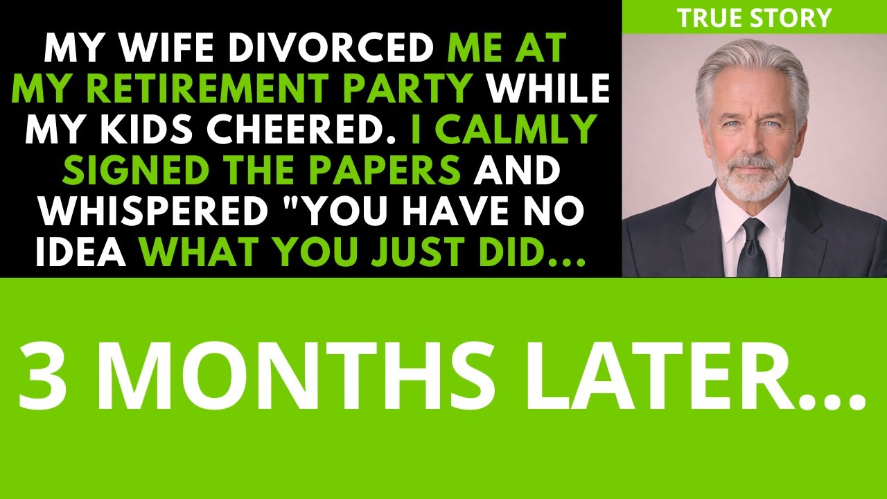 My wife served divorce papers at my retirement party while my kids clapped. now they begged me back.