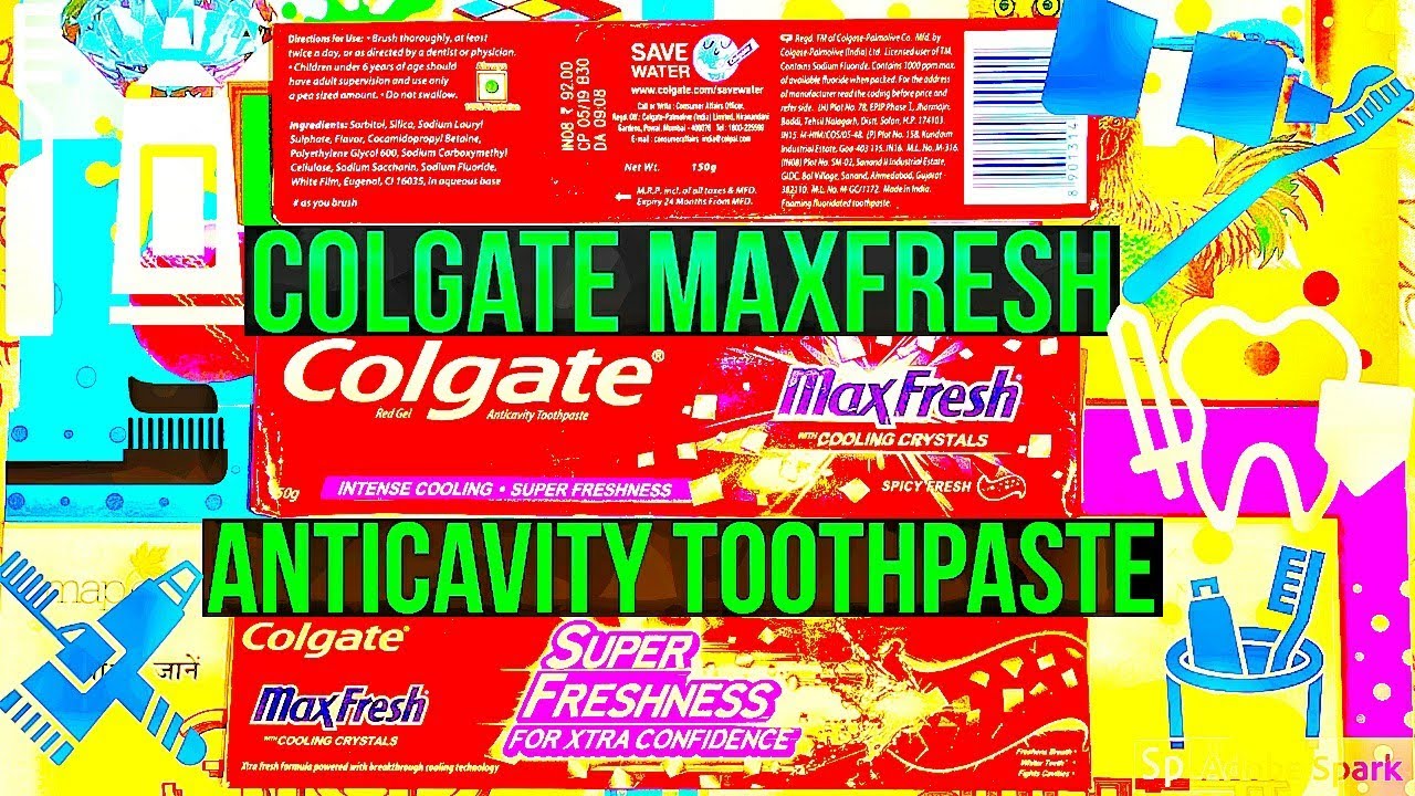 COLGATE MAXFRESH ANTICAVITY TOOTHPASTE, INTENSE COOLING, SUPER FRESHNESS, BEST TOOTHPASTE, RED GEL