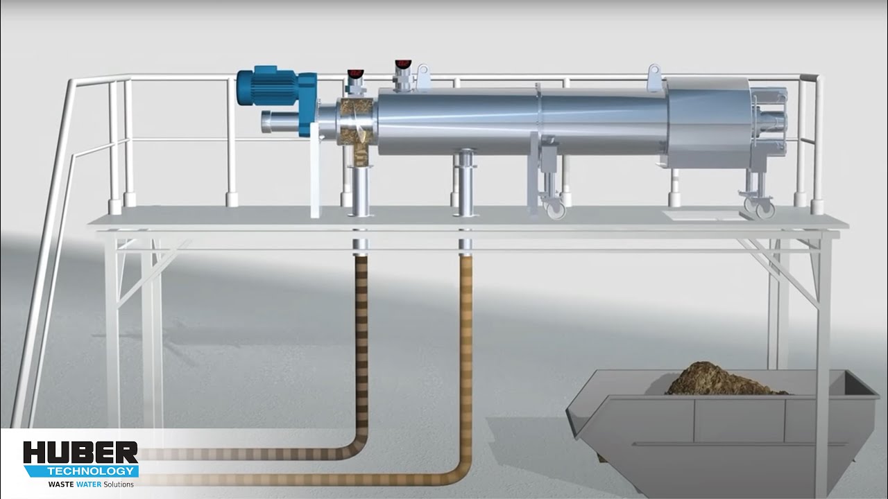 HUBER STRAINPRESS® Fremdstoffabscheider / Sludgecleaner SP - Animation