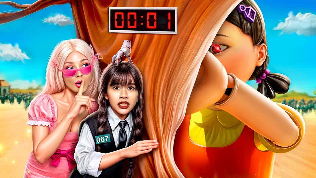 Wednesday Addams Dalam Tantangan Squid Game! Squid Game Di Kehidupan Nyata: Wednesday Vs Barbie