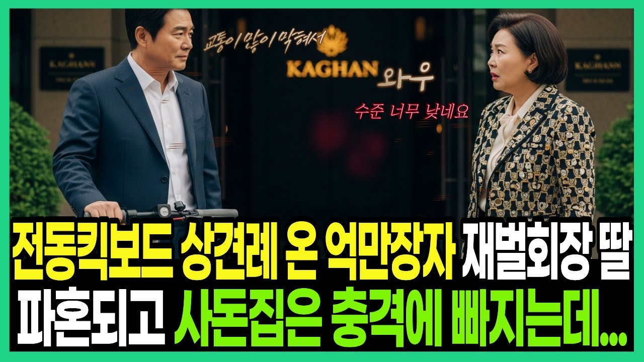 [사연] 전동킥보드 상견례 온 억만장자 재벌회장 딸 파혼되고 사돈집은 충격에 빠지는데...
