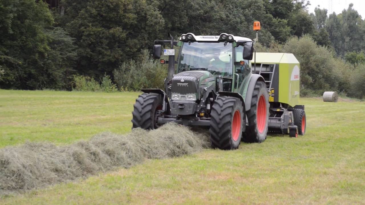 Fendt Vario 209 TMS+Claas Rollant  350Rc// beim Öhmd Ballen pressen