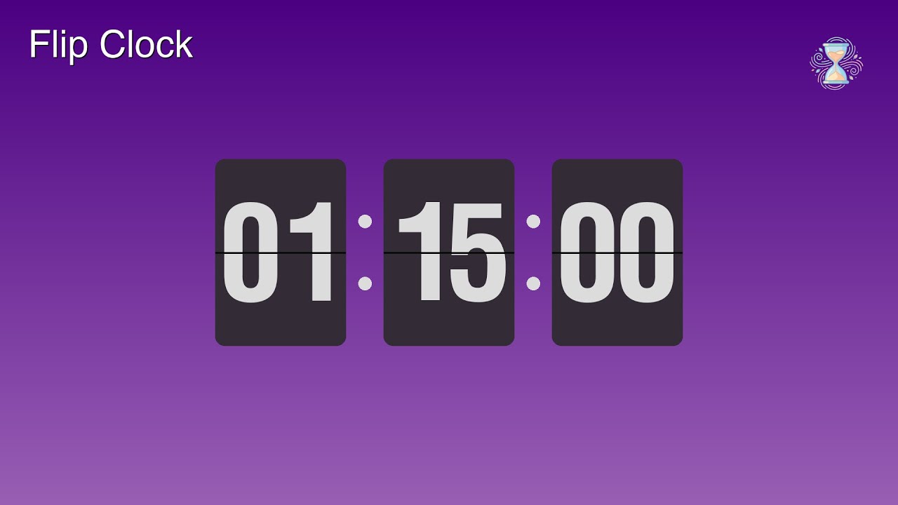 1 Hour 15 Minute Timer ⏱️ Lavender Dreams Flip Clock | Extended focus Timer - ChronoFlow