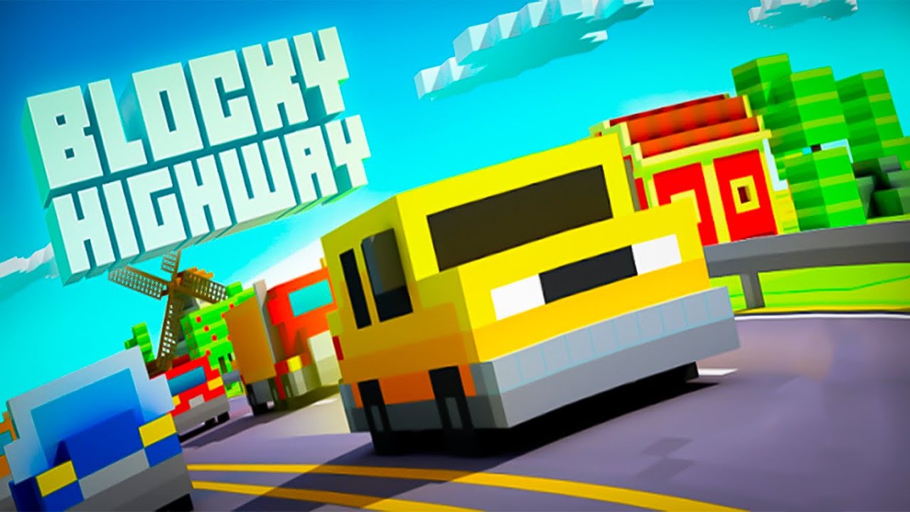 Esquiva el trafico y monta en helicoptero | Blocky Highway: Traffic Racing Android Gameplay