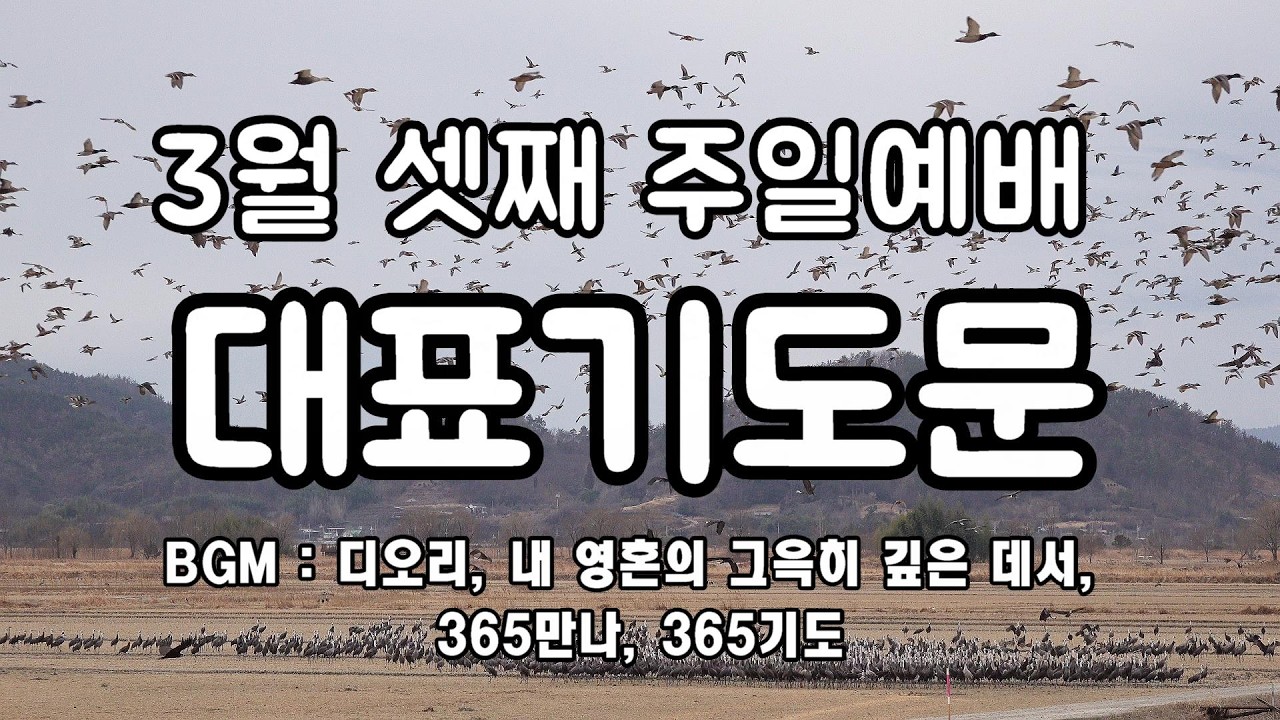 3월 셋째 주일예배 대표기도문 | 나라와 민족을 위한 대표기도문 |  내 영혼의 그윽히 깊은 데서