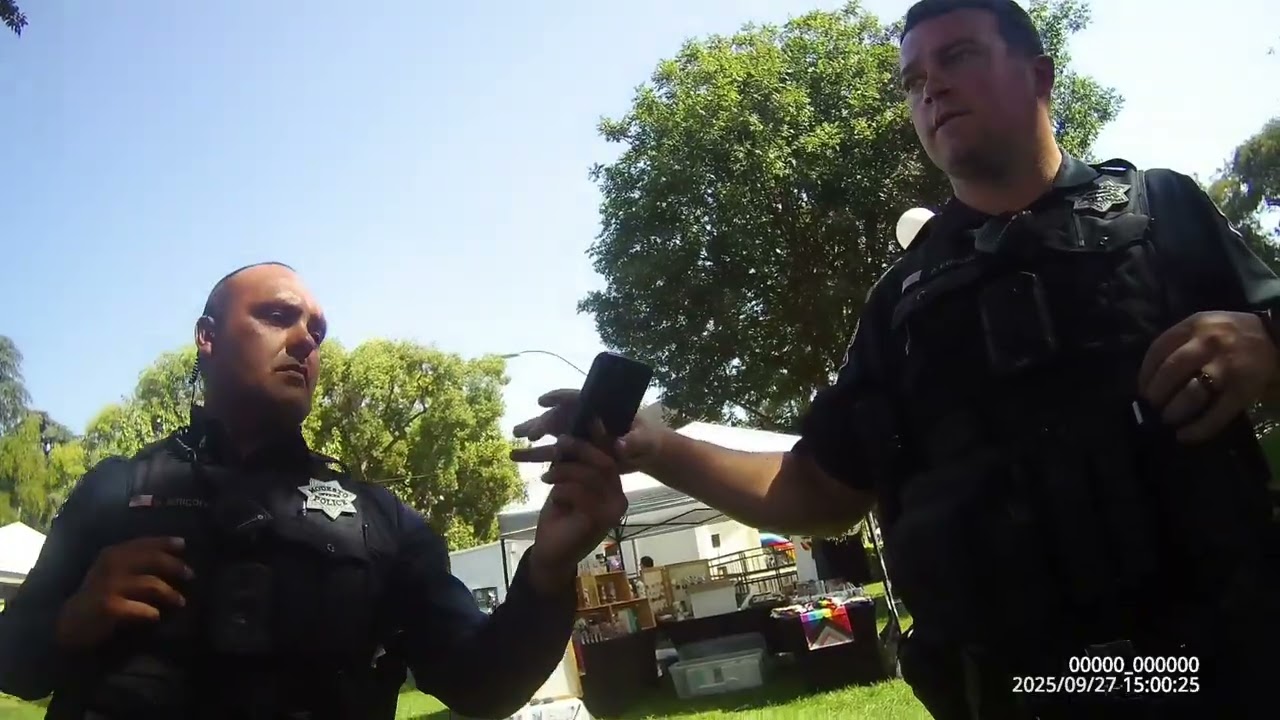 Police interaction and conversation Pride Punk event