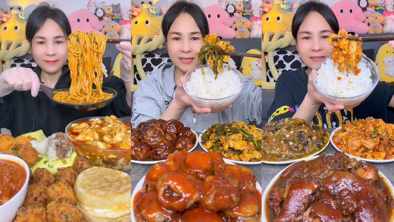 Mukbang Challenge : Eating Spicy 🔥🥵 noodles 🍜 fried tendon noodles rachang #mukbang #noodles #food