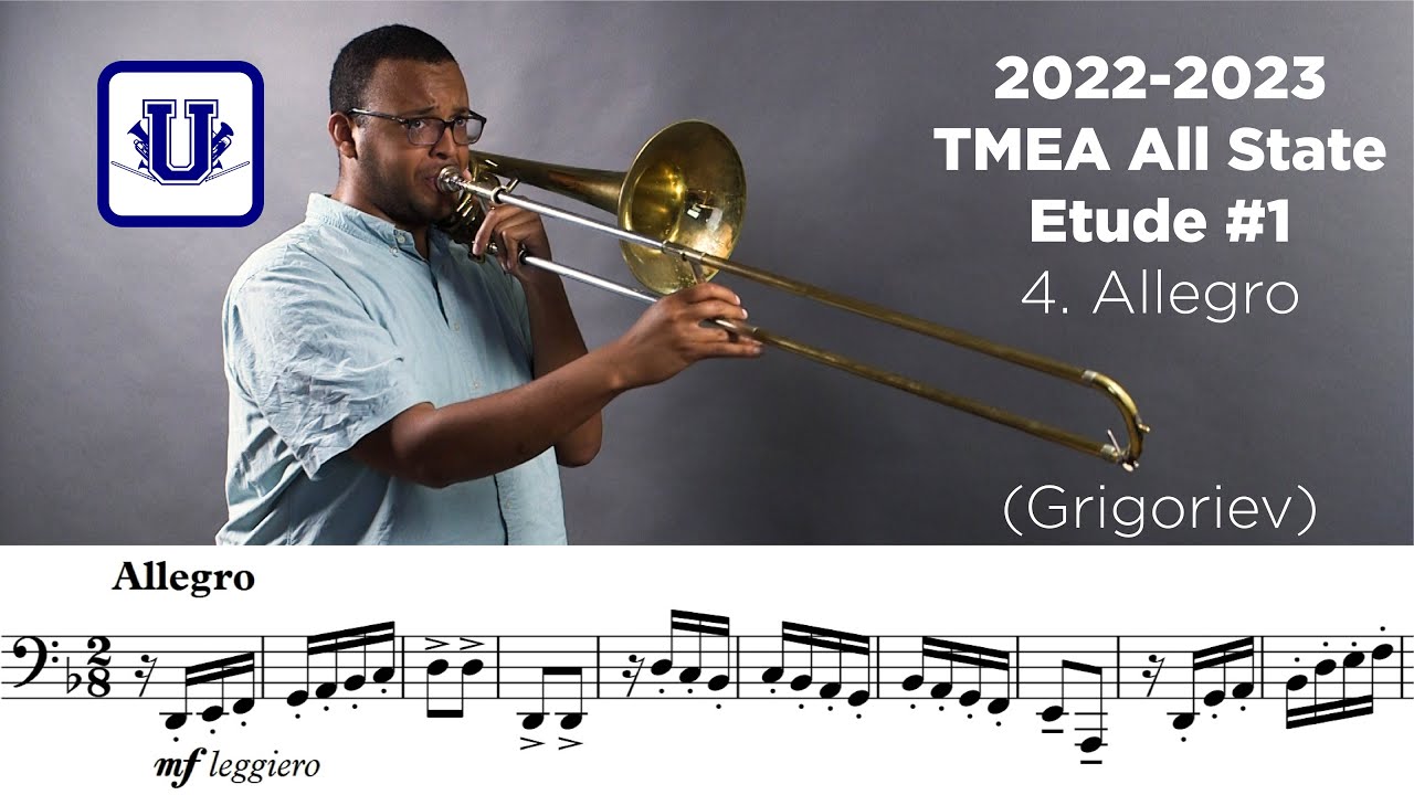 2022-2023 TMEA Bass Trombone Etude #1 4. Allegro from 24 Studies by Grigoriev (Ostander)