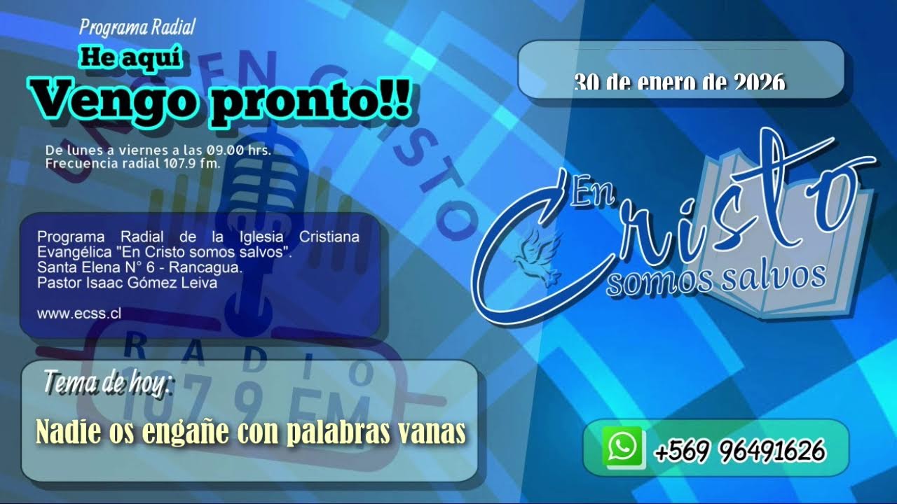 He aquí vengo pronto – 30/01/2026
