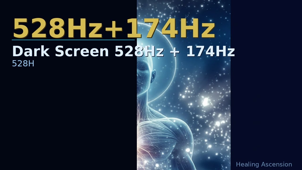 Dark Screen 528Hz + 174Hz ✨ | 3 Hours Healing Frequency Meditation for Sleep & Full Body Relaxation