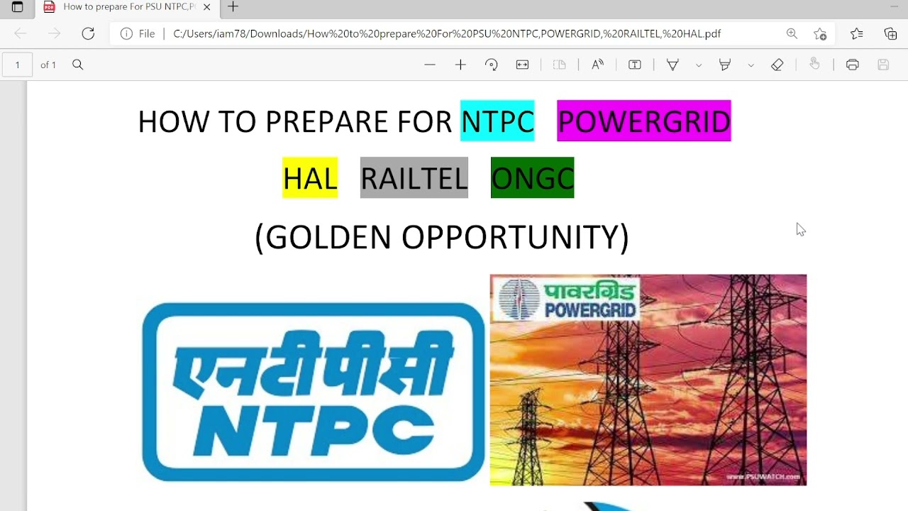 HOW TO PREPARE  FOR PSU | CA /CMA | NTPC | POWERGRID | HAL | RAILTEL | ONGC  | COAL INDIA |