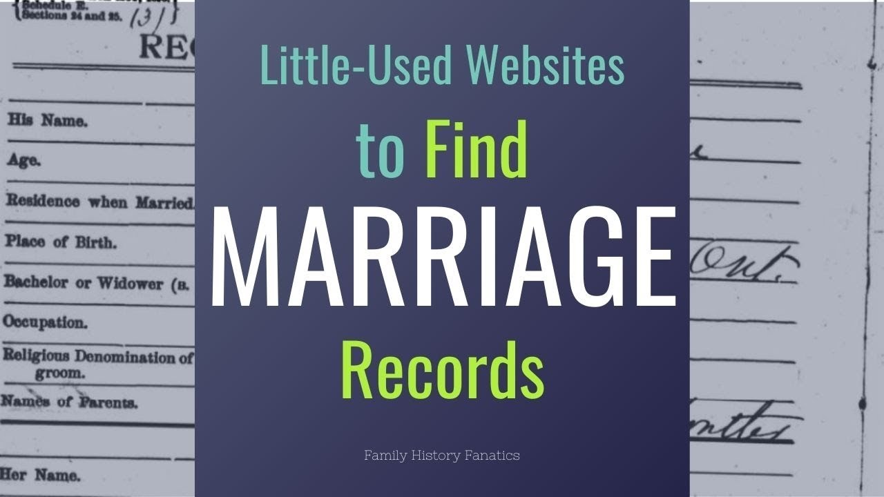 Little-Used Genealogy Websites to Help Find Ancestors' Marriage Records
