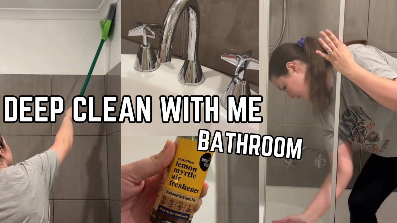 BATHROOM DEEP CLEAN WITH ME | Realistic Cleaning Motivation