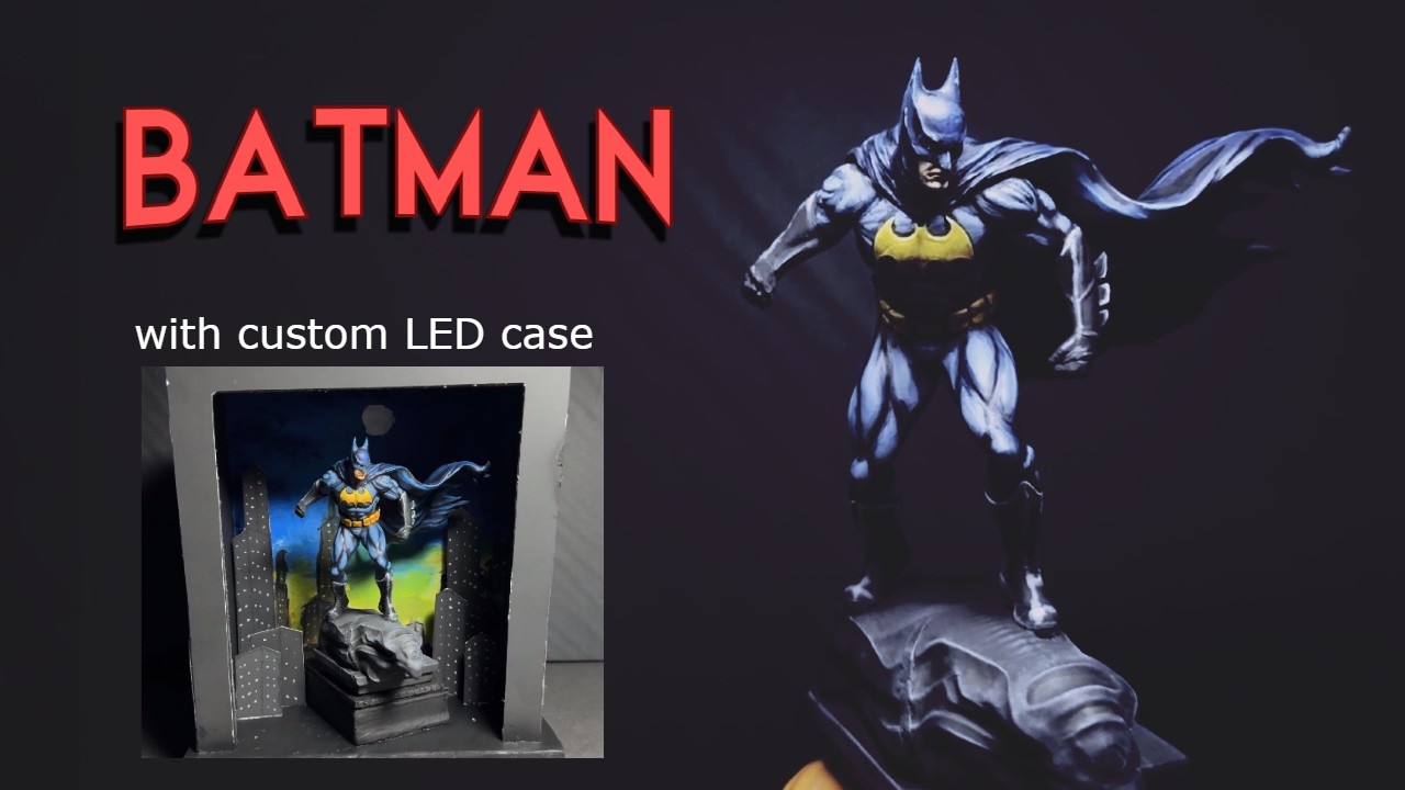 Batman Figurine with LED custom case