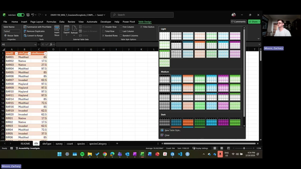 ENVR1190 W06 Joins in Excel